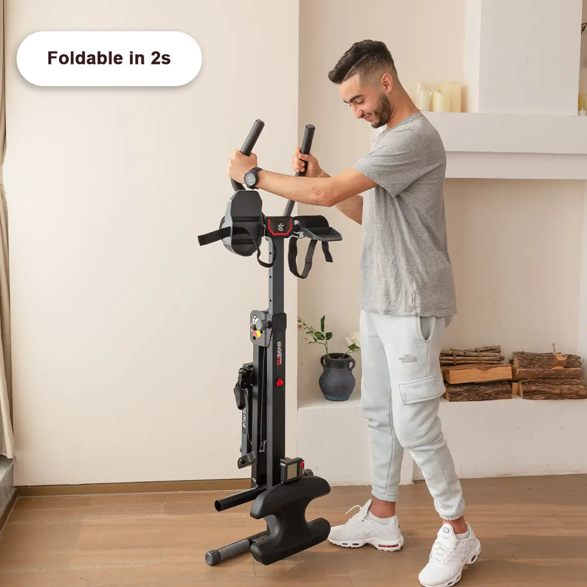 Fold the Tousains 3 in 1 rowing machine is 2s.