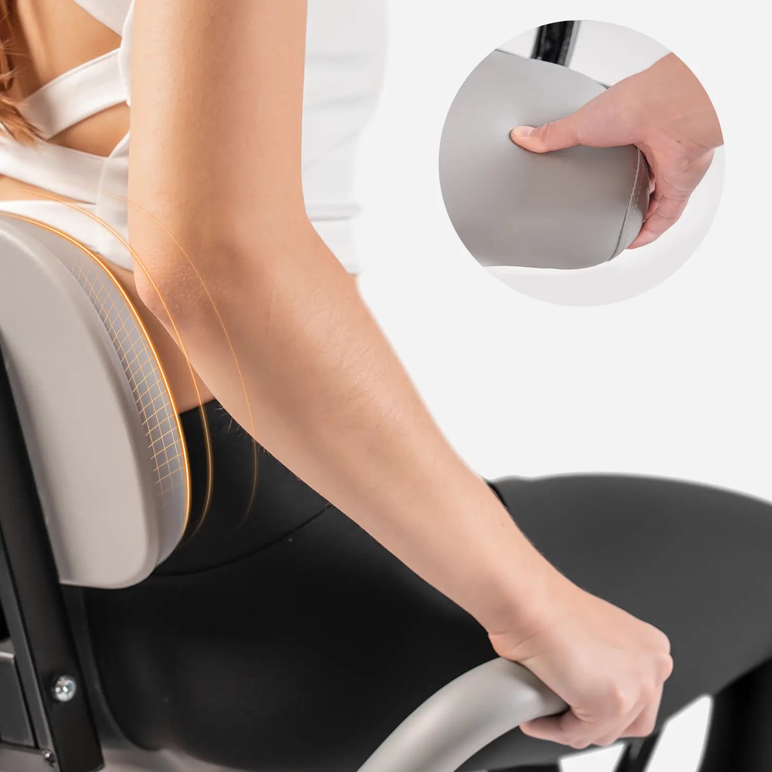 The backrest of Tousains foldable exercise bike is comfortable. 
