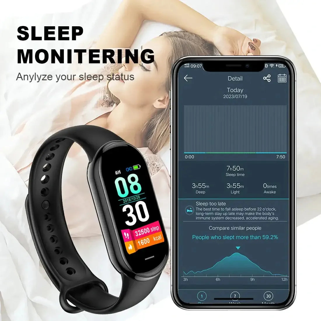 Tousains watch band S1 with sleep monitoring